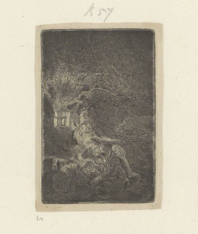 Rest on the Flight into Egypt at Night by Rembrandt van Rijn