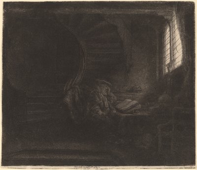 Saint Jerome in a Dark Chamber by Rembrandt van Rijn
