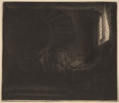 Saint Jerome in a Dark Chamber by Rembrandt van Rijn