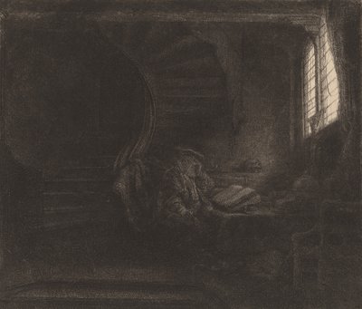 Saint Jerome in a Dark Chamber by Rembrandt van Rijn