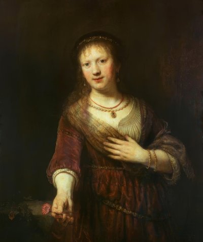 Saskia with the Red Flower by Rembrandt van Rijn