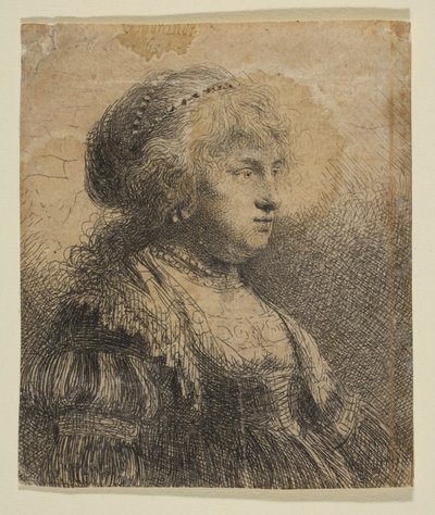 Saskia with Pearls in Her Hair by Rembrandt van Rijn