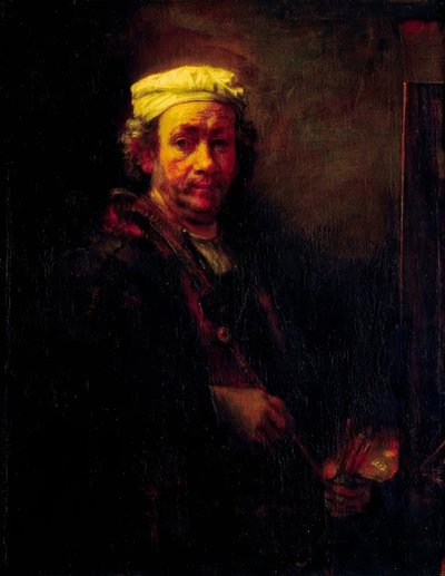 Self-Portrait at the Easel by Rembrandt van Rijn