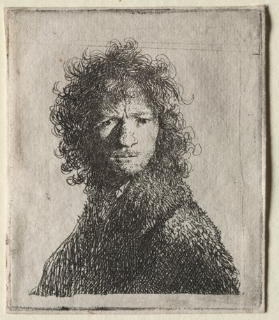 Self-Portrait Frowning: Bust by Rembrandt van Rijn