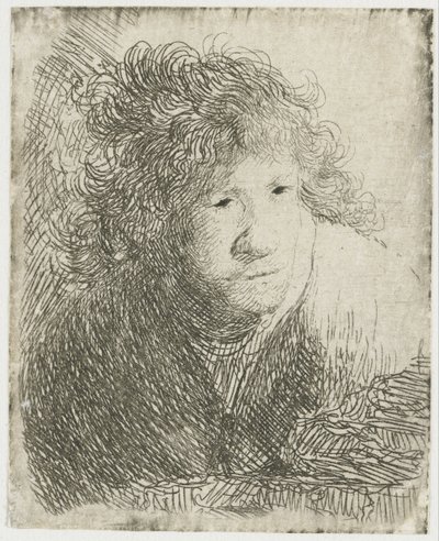 Self-Portrait, Leaning Forward, Listening, 1628 by Rembrandt van Rijn