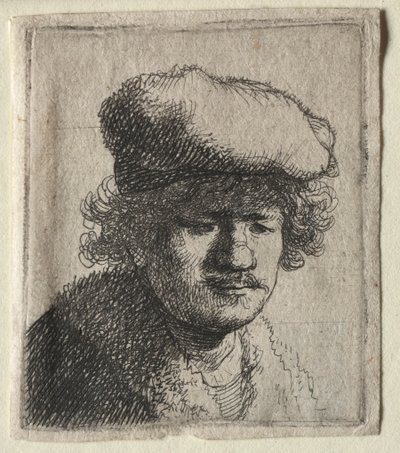 Self-Portrait with Cap Pulled Forward, c. 1631 by Rembrandt van Rijn