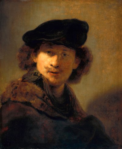 Self-Portrait with Velvet Beret by Rembrandt van Rijn
