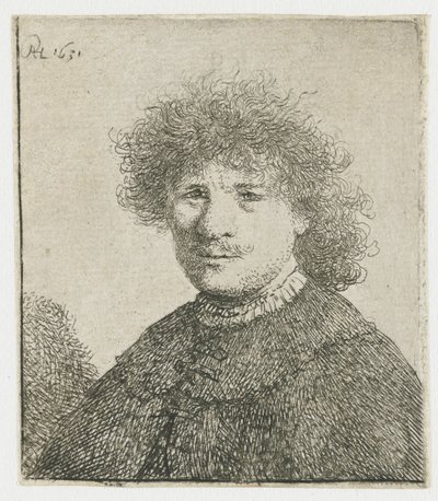 Self-Portrait in a Cloak with a Falling Collar: Bust by Rembrandt van Rijn