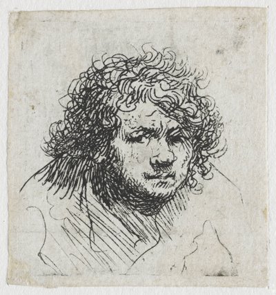 Self-Portrait Leaning Forward: Bust by Rembrandt van Rijn