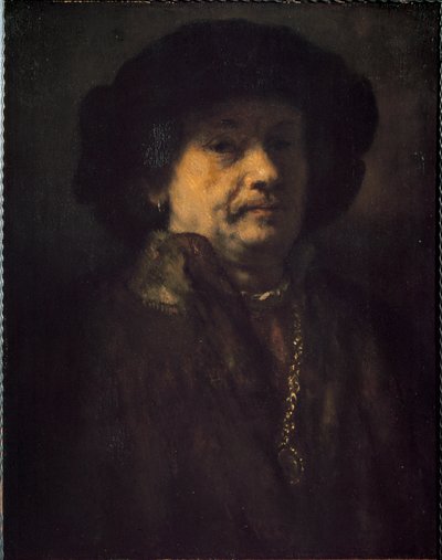 Self-Portrait with Earring and Gold Chain by Rembrandt van Rijn