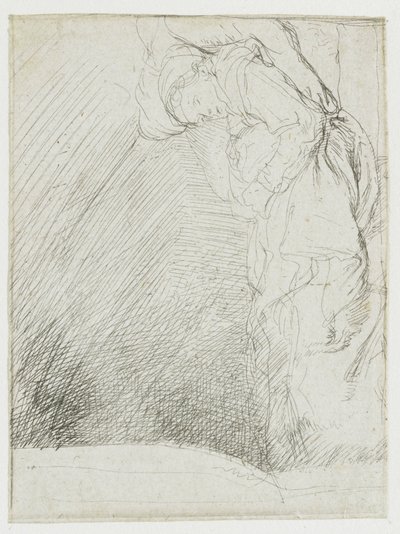 Sheet of Studies, with a Woman Lying Ill in Bed by Rembrandt van Rijn