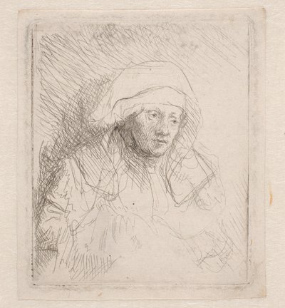 Sick Woman with a Large White Head-Dress (Saskia) by Rembrandt van Rijn