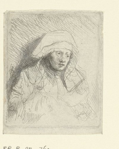 Sick Woman with a Large White Headdress (Saskia) by Rembrandt van Rijn