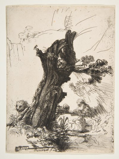 St. Jerome beside a Pollard Willow, 1648 by Rembrandt van Rijn