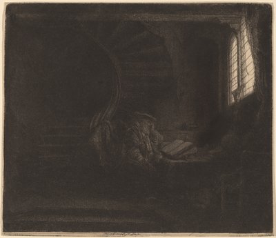 St. Jerome in a Dark Chamber by Rembrandt van Rijn