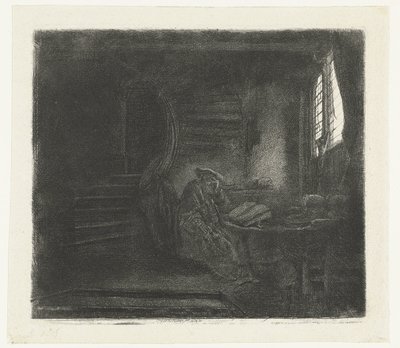 St Jerome in a Dark Chamber by Rembrandt van Rijn