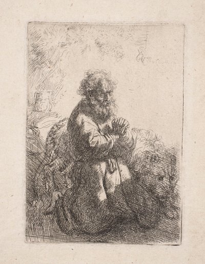 Saint Jerome Praying by Rembrandt van Rijn