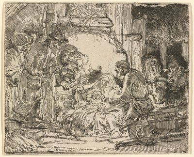 The Adoration of the Shepherds: with the Lamp by Rembrandt van Rijn