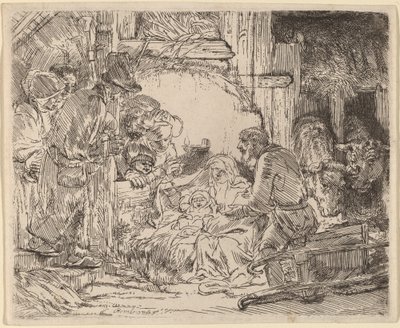 The Adoration of the Shepherds: with the Lamp by Rembrandt van Rijn