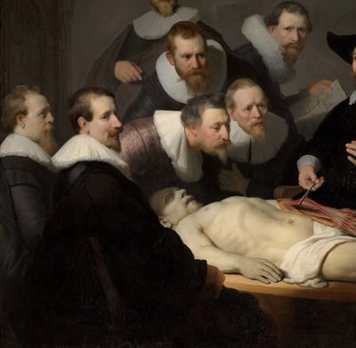 The Anatomy Lesson of Dr. Nicolaes Tulp (detail) by Rembrandt van Rijn