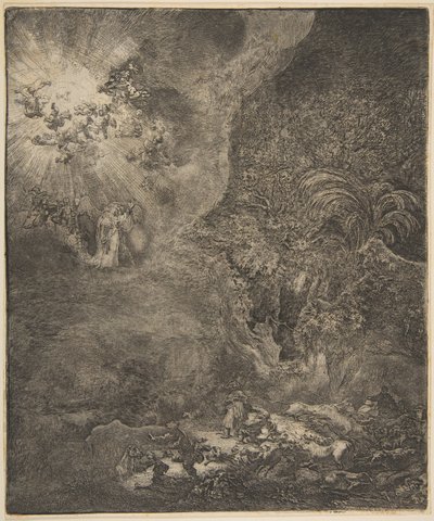 The Angel Appearing to the Shepherds by Rembrandt van Rijn