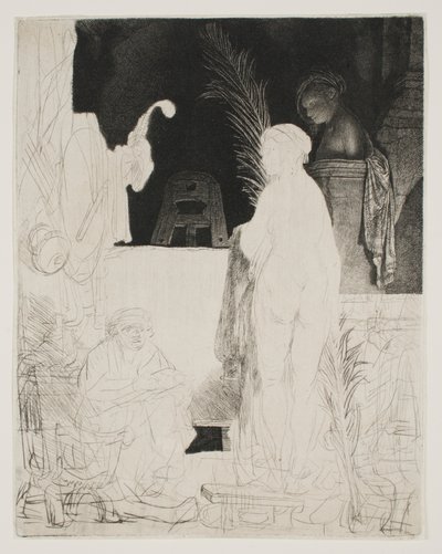 The Artist Drawing from a Model by Rembrandt van Rijn