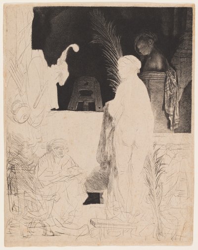 The Artist Drawing from the Model by Rembrandt van Rijn