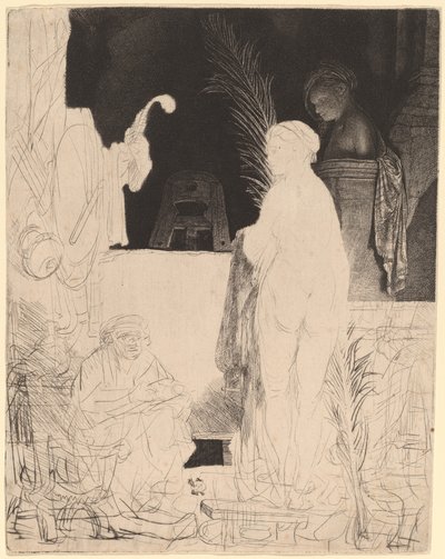 The Artist Drawing from the Model by Rembrandt van Rijn