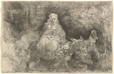 The Flight into Egypt: Crossing a Brook by Rembrandt van Rijn