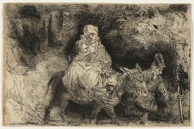 The Flight into Egypt: Crossing a Brook by Rembrandt van Rijn