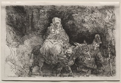 The Flight into Egypt: Crossing a Brook by Rembrandt van Rijn