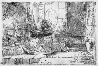 The Holy Family with a Cat by Rembrandt van Rijn