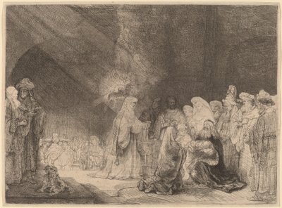 The Presentation in the Temple: Oblong Print by Rembrandt van Rijn