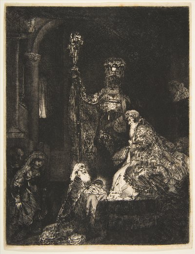 The Presentation in the Temple in the Dark Manner by Rembrandt van Rijn
