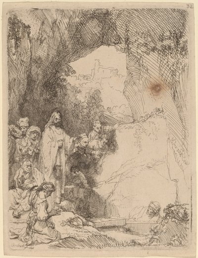 The Raising of Lazarus: Small Plate by Rembrandt van Rijn