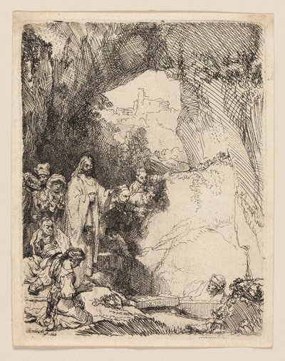 The Raising of Lazarus: Small Plate by Rembrandt van Rijn