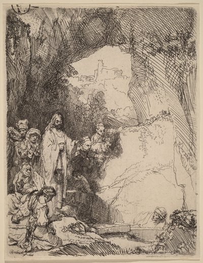 The Raising of Lazarus: Small Plate by Rembrandt van Rijn