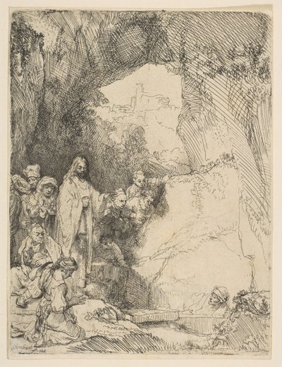 The Raising of Lazarus (small plate) by Rembrandt van Rijn