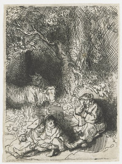The Sleeping Herdsman by Rembrandt van Rijn
