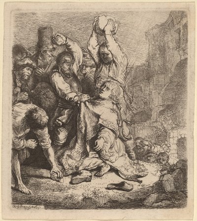 The Stoning of Saint Stephen by Rembrandt van Rijn