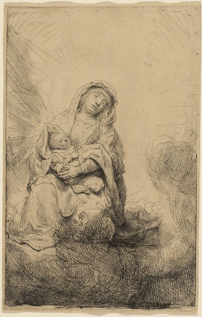 The Virgin and Child in the Clouds by Rembrandt van Rijn