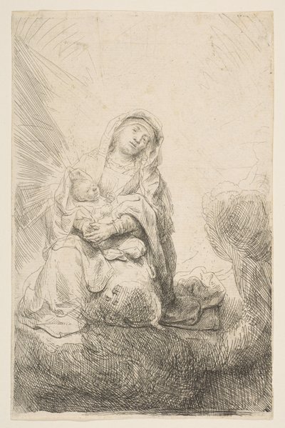The Virgin and Child in the Clouds by Rembrandt van Rijn