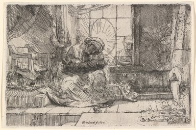 The Virgin and Child with the Cat and Snake by Rembrandt van Rijn
