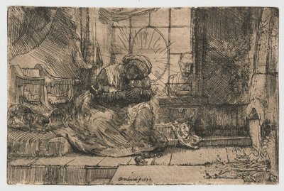 The Virgin and Child with the Cat and the Snake by Rembrandt van Rijn