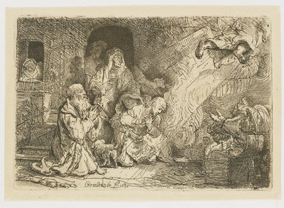 The Angel Departing from the Family of Tobias by Rembrandt van Rijn