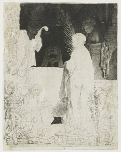 The Artist Drawing from the Model by Rembrandt van Rijn