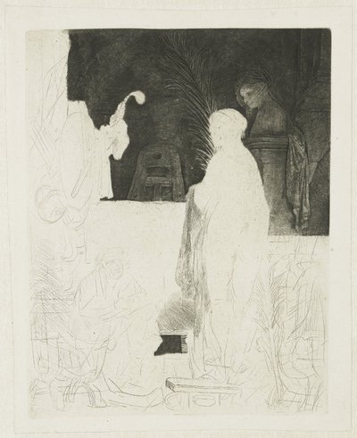 The Artist Drawing from the Model by Rembrandt van Rijn