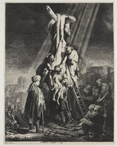 The Descent from the Cross: Second Plate by Rembrandt van Rijn