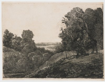 The Flight into Egypt: Altered Plate from Seghers by Rembrandt van Rijn