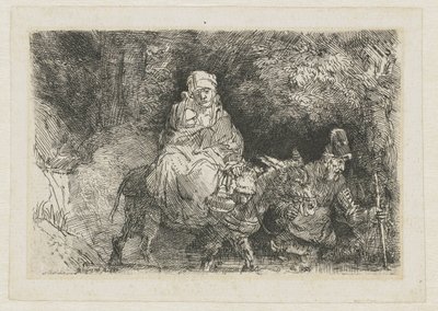 The Flight into Egypt Crossing a Brook by Rembrandt van Rijn